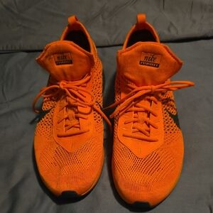 Nike Men's Bright Orange Flyknit Sneakers